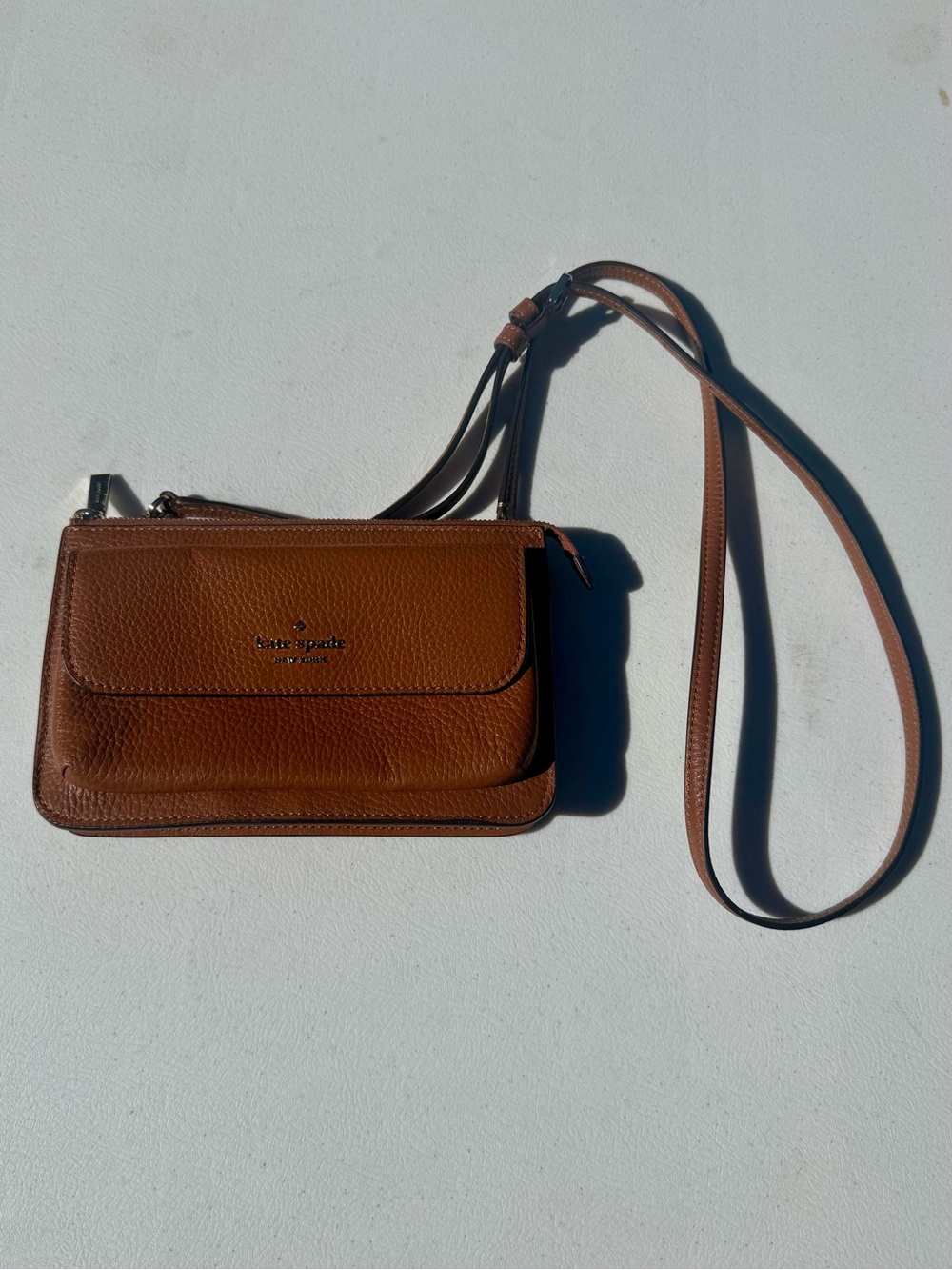 Kate Spade Leila Small Crossbody Bag in the Warm Gingerbread Colorway